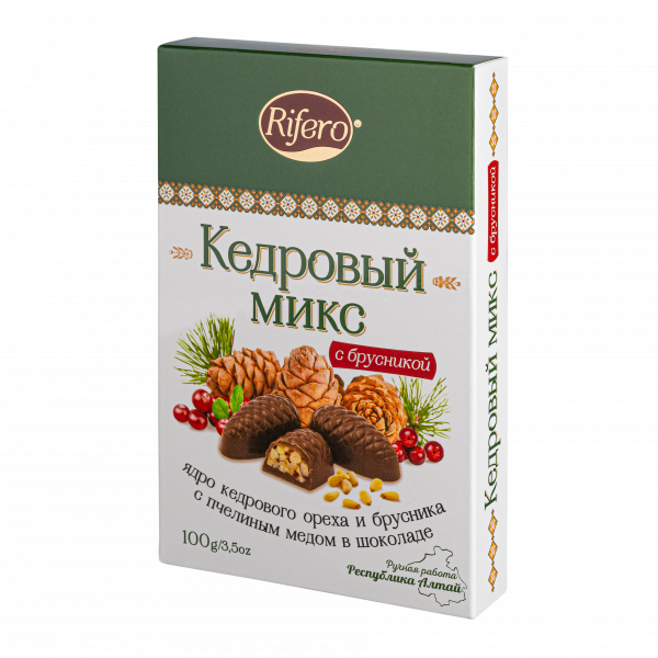 №1 Риф и ко Конфеты "Кедровый микс БРУСНИКА" 100г    в Коврове
