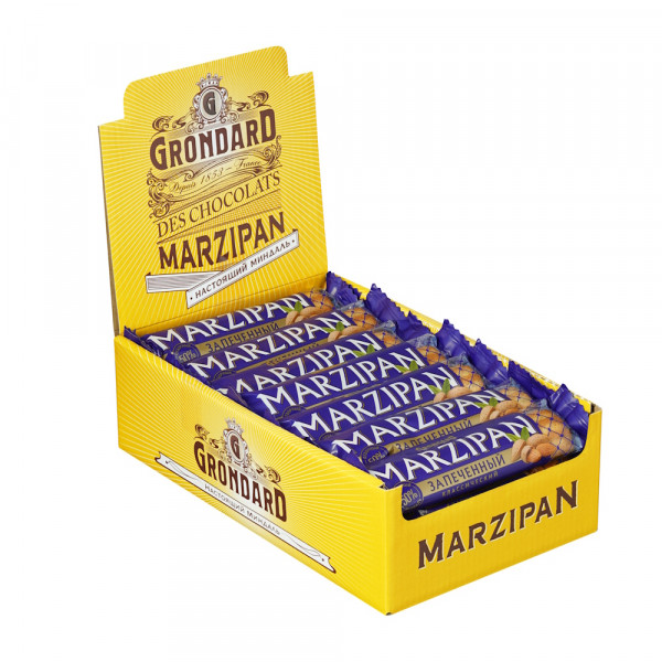 №1 TM Grondard   (11161) Батончики НЕглазированные Марципановые Запечённые, (28шт по 40г)    в Коврове